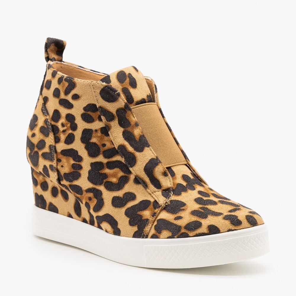 Leopard Print Sneaker Wedges - 5.5